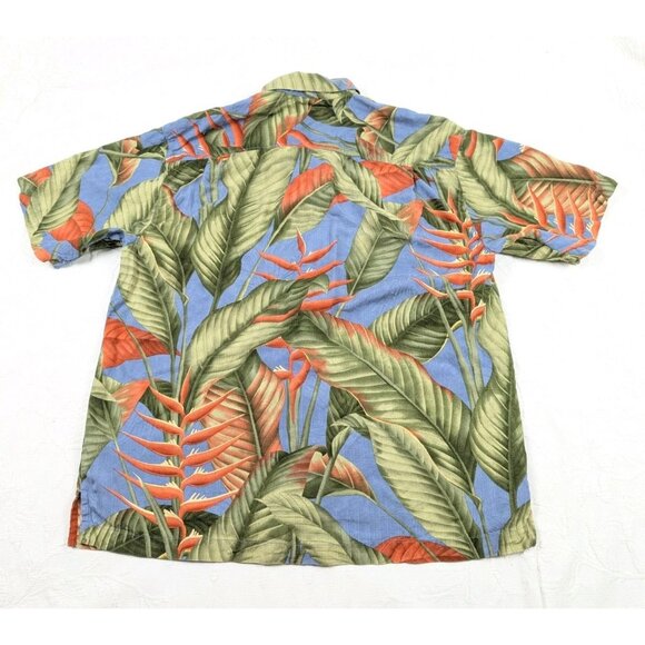 Vintage Tommy Bahama Button down Shirt Mens Large Silk Hawaiian signature print - Picture 2 of 16